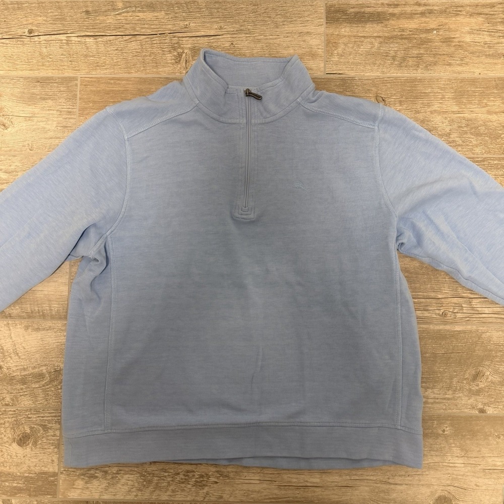 Men's Tommy Bahama Light Blue Zip Pullover Size‎ XL